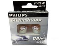 Philips Silver Vision Indicator Bulbs - 1 pair PY21W